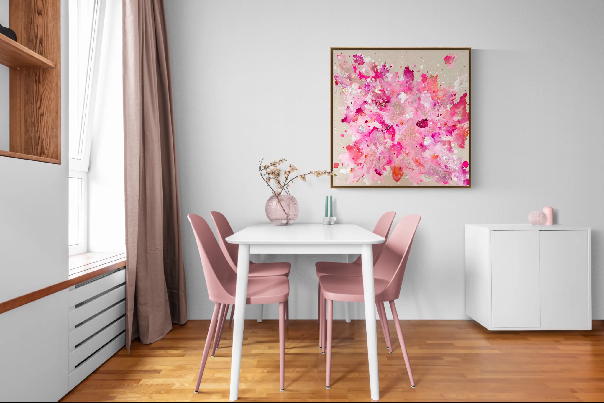Pure-Unfolding, 2026, Acryl, Gold und Strukturelemente auf roher Baumwollleinwand, Ansicht 11